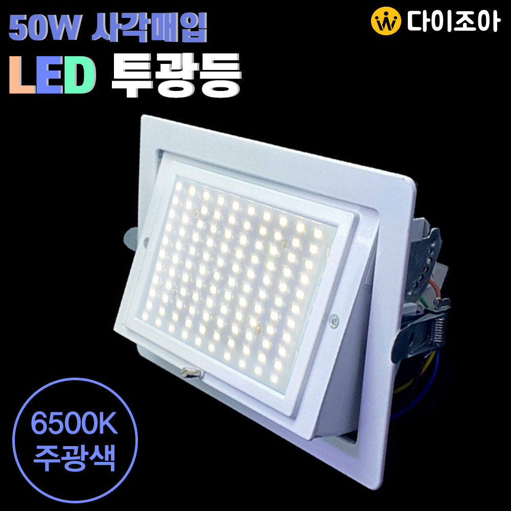 [반값] 파룩스 220V 50W 6500K 사각매입 백색 LED 투광기/ 투광등기구/ LED램프/ 공장등
